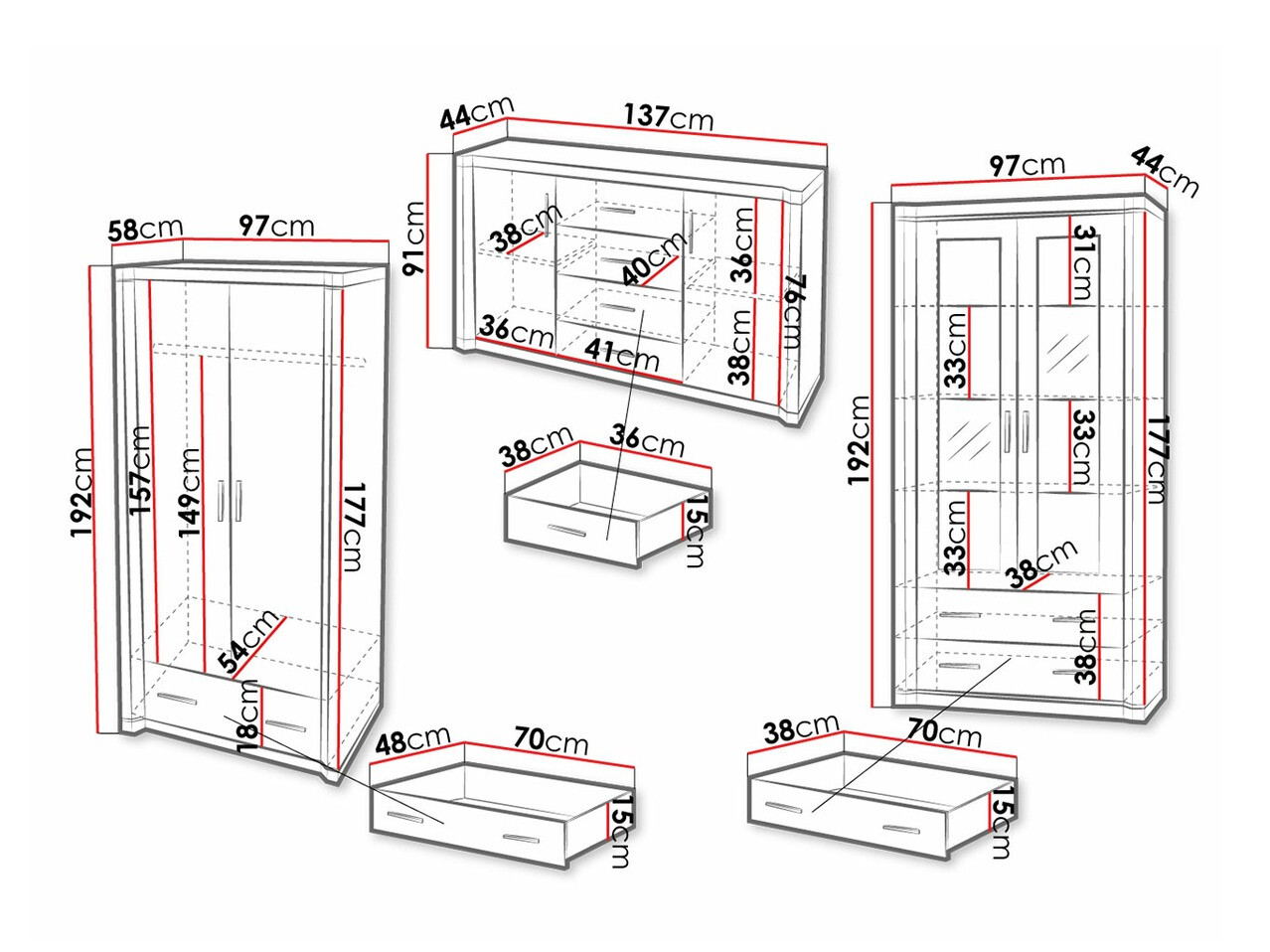 Dnevni boravak Lorelie 125 (Sonoma hrast)