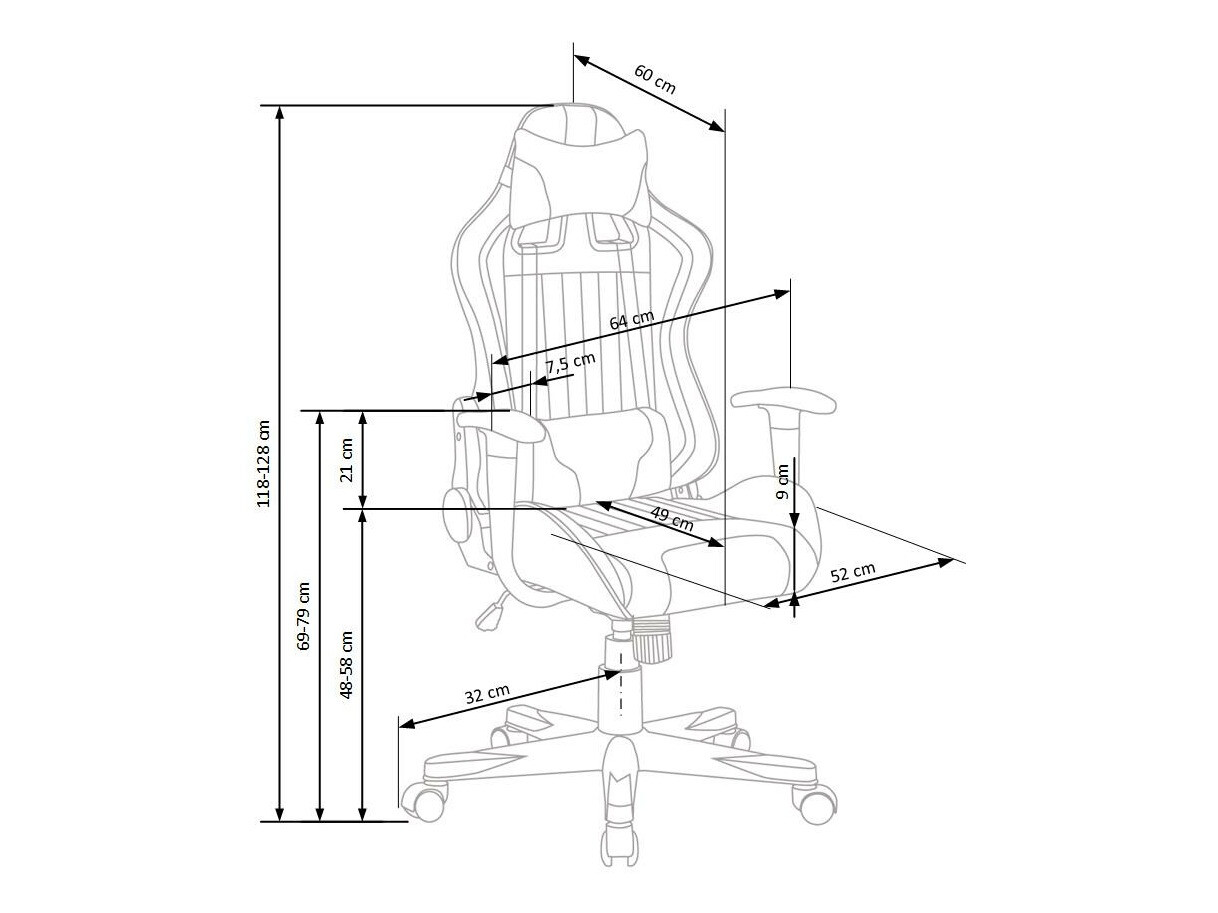 Gaming stolica Houston 1489 (Svijetlo siva + Tirkizna)