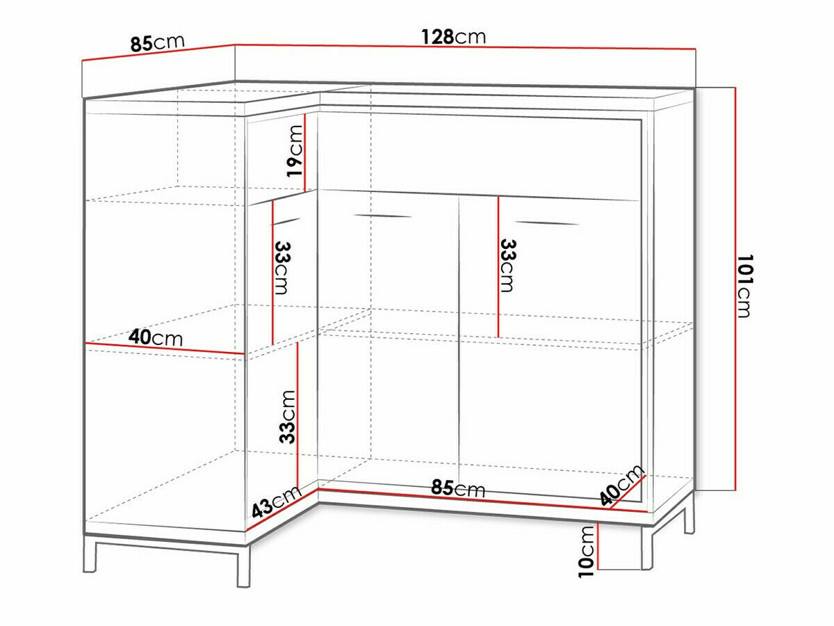 Kutna komoda Etrmoni 106 (Svijetlo drvo)