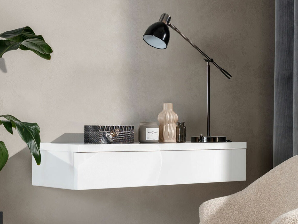 Toaletni stolić Delpher (Bijela + Sjajno bijela)