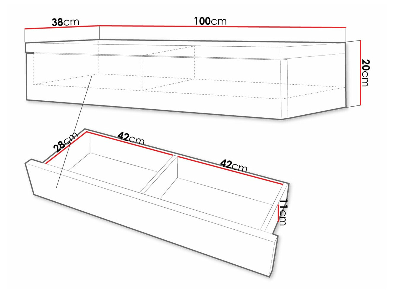 Toaletni stolić Providence 186 (Bijela + Sjajno bijela)