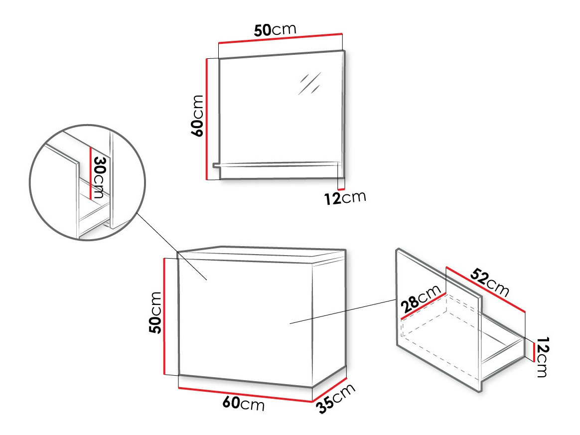Kupaonski namještaj Comfivo Livciro 100 (Bijela)
