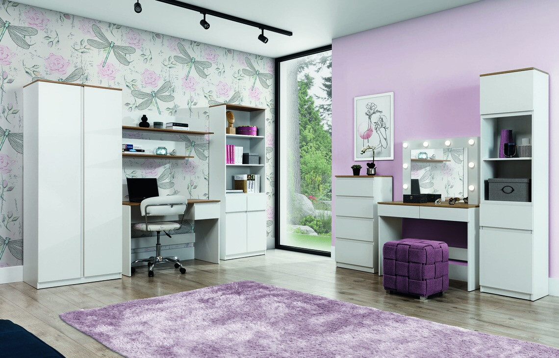 Toaletni stolić Catelbi 113 (Bijela + Hrast)