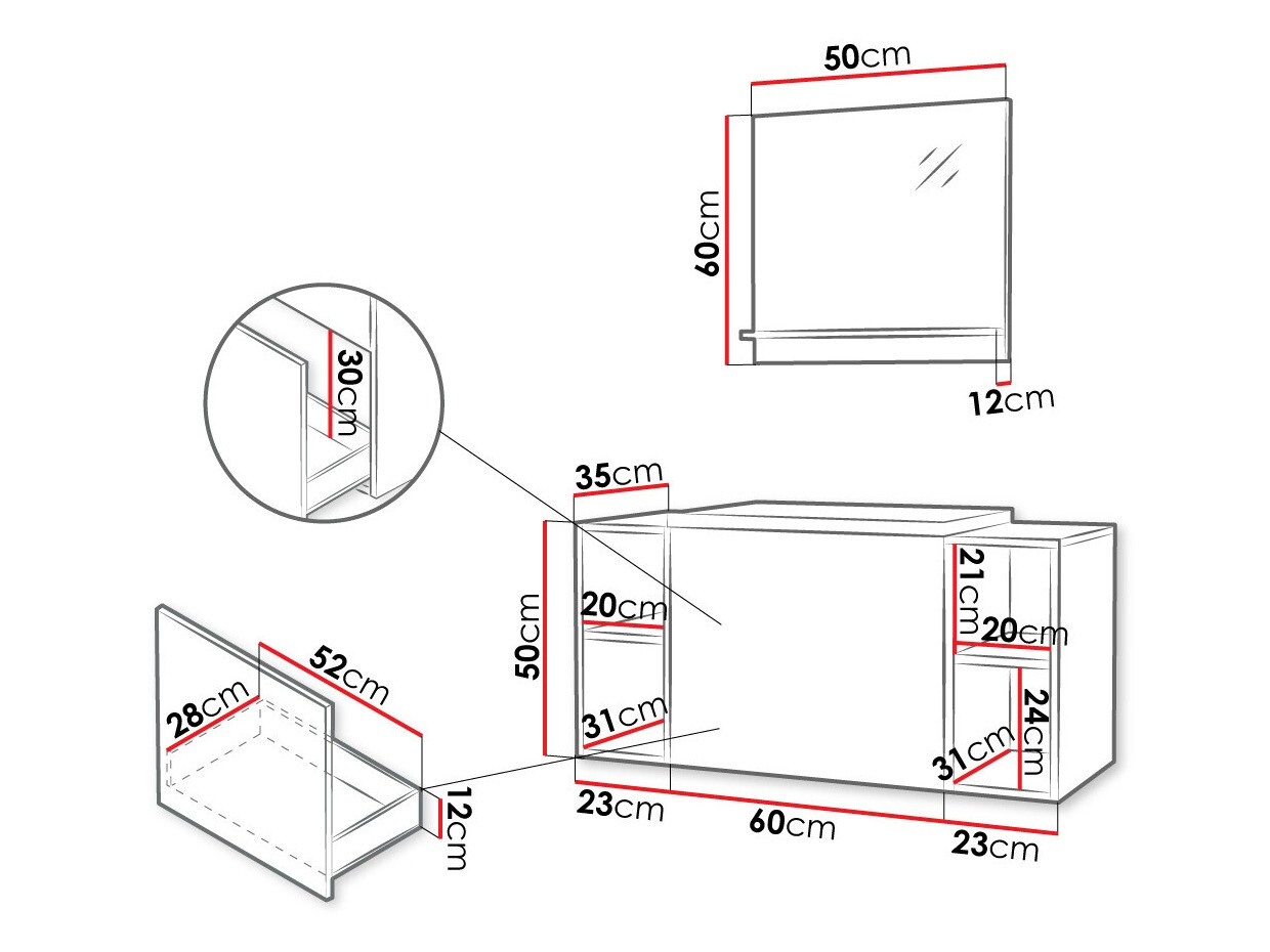 Kupaonski namještaj Comfivo Delphinus IX (Bijela)