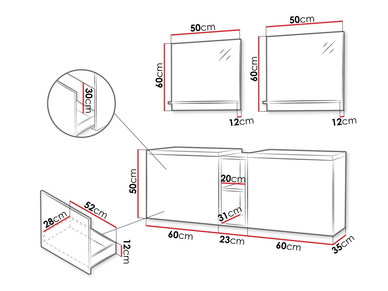 Kupaonski namještaj Comfivo Delphinus VI (Bijela)
