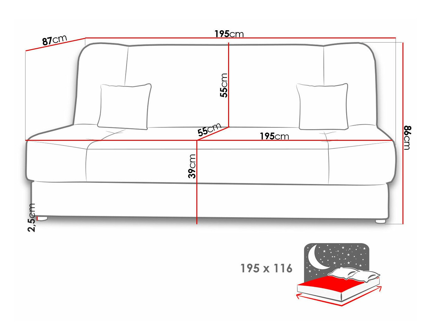 Kauč na razvlačenje Comfivo 136 (Poso 14)