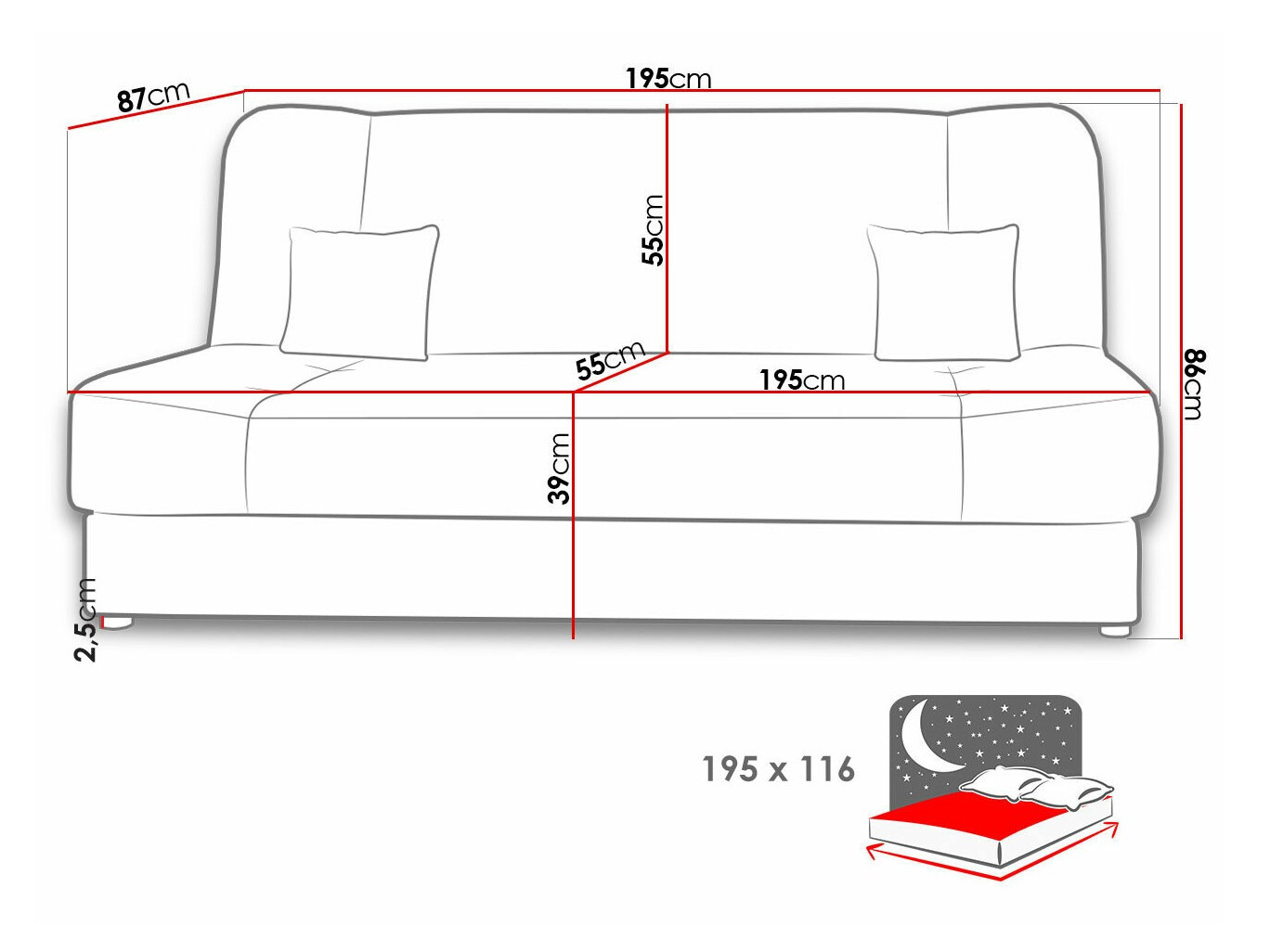 Kauč na razvlačenje Comfivo Cera III (Poso 100)