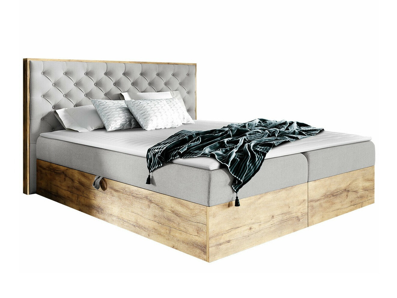 Boxspring krevet Baltimore 182 (Hrast Wotan + Faro 16)