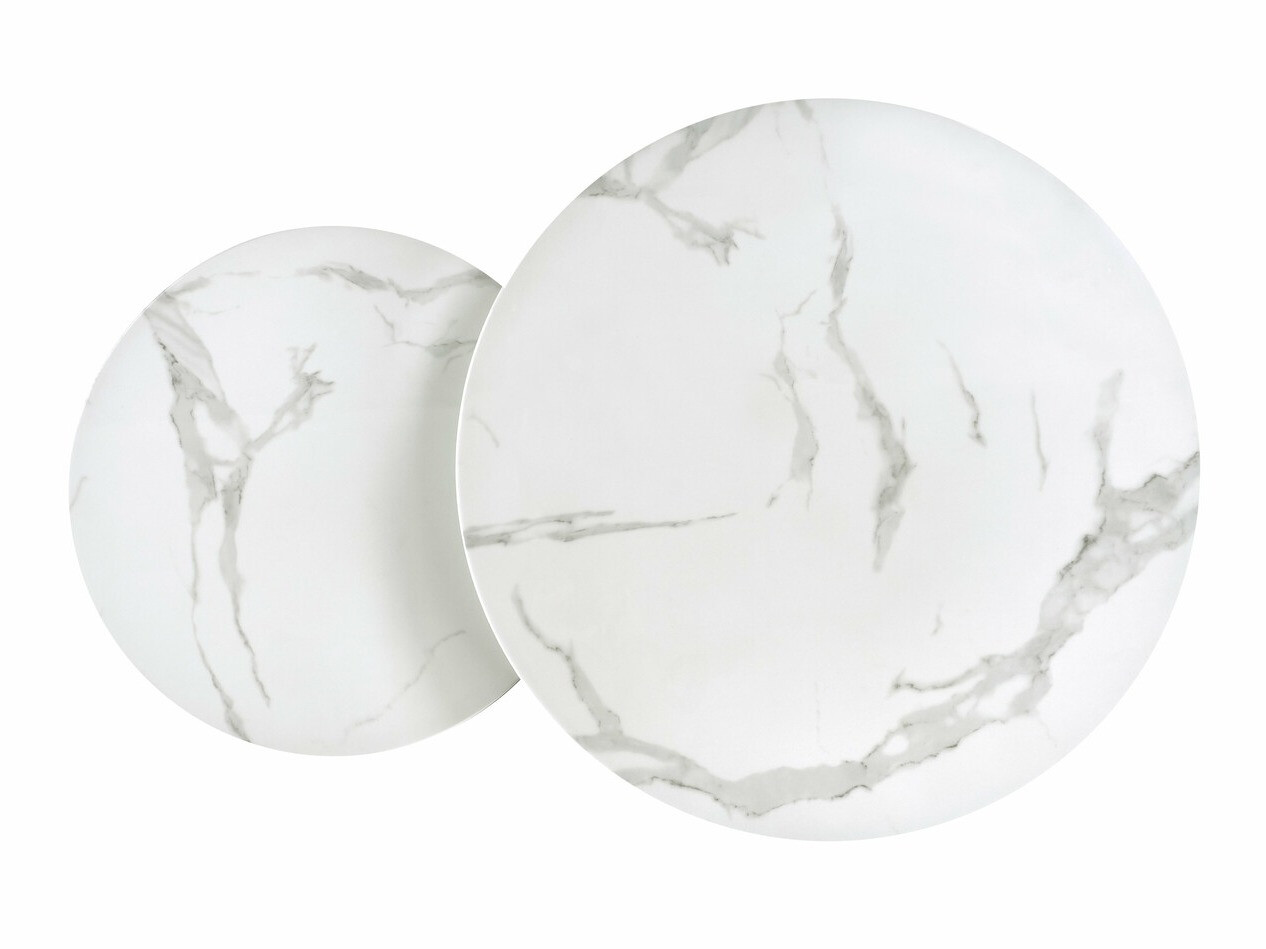 Set stolića za kavu Houston 1503 (Srebrna + Bijeli mramor)