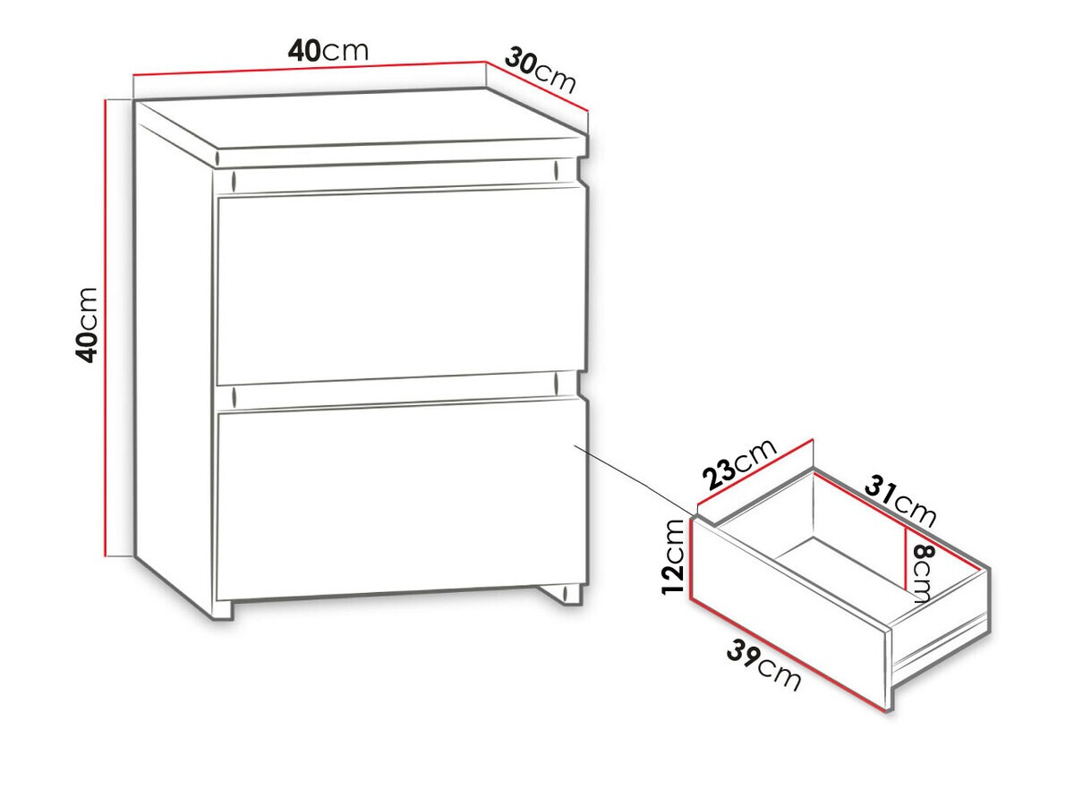Noćni ormarić Comfivo Structor I (Sonoma hrast)