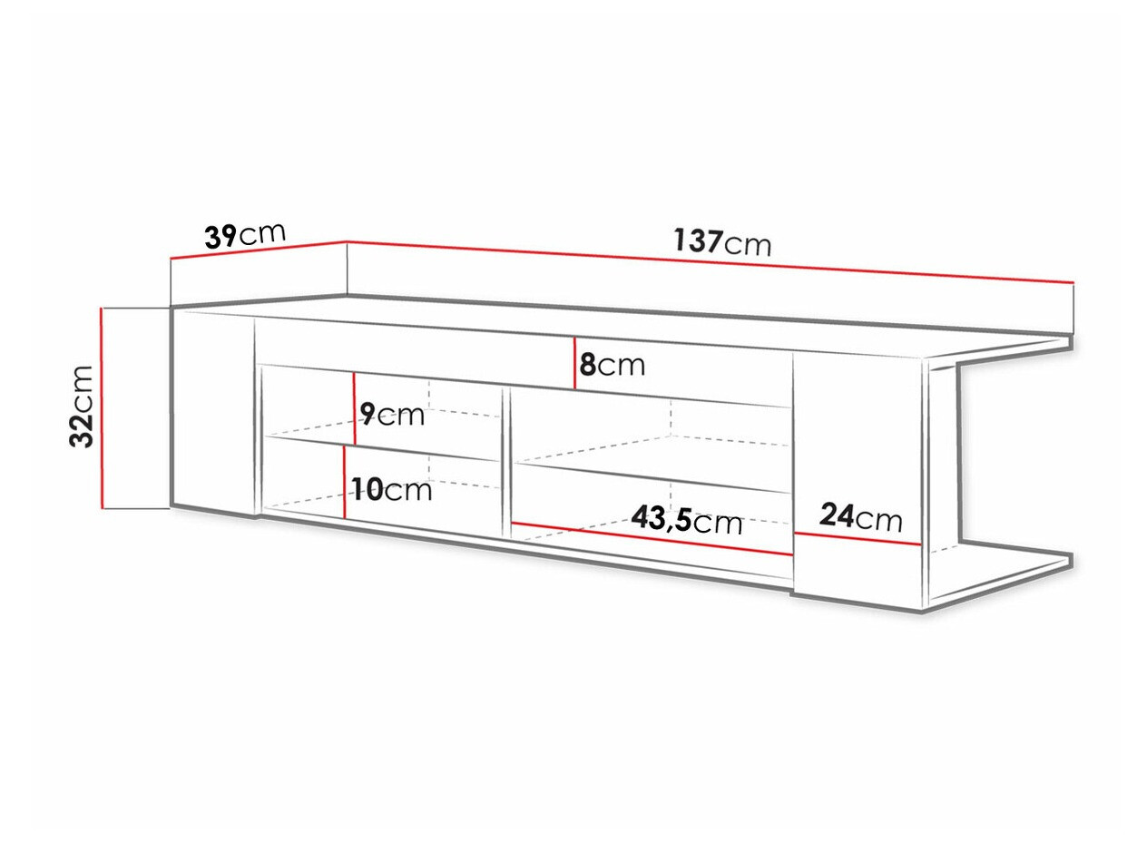 TV stol Ver (Crna + Sjajno crna)