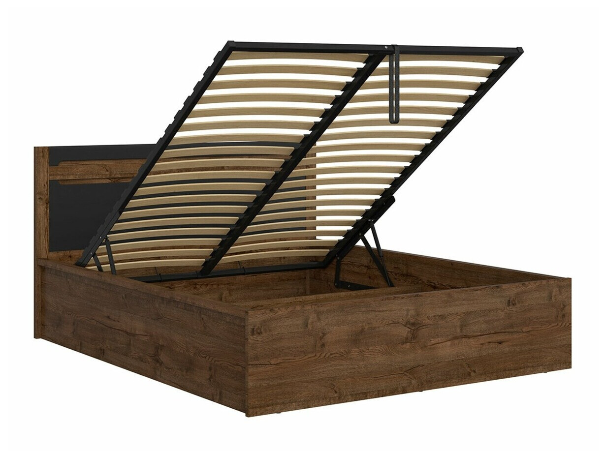 Krevet Ophevaru 116 (Mat crna + April hrast)