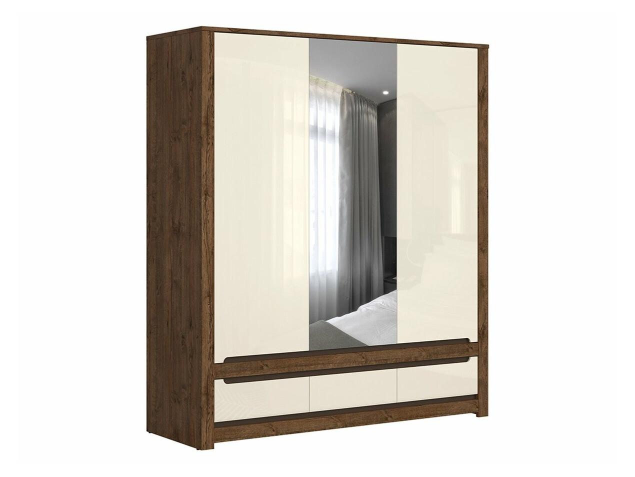 Ormar Ophevaru 114 (Sjajna krem + April hrast)