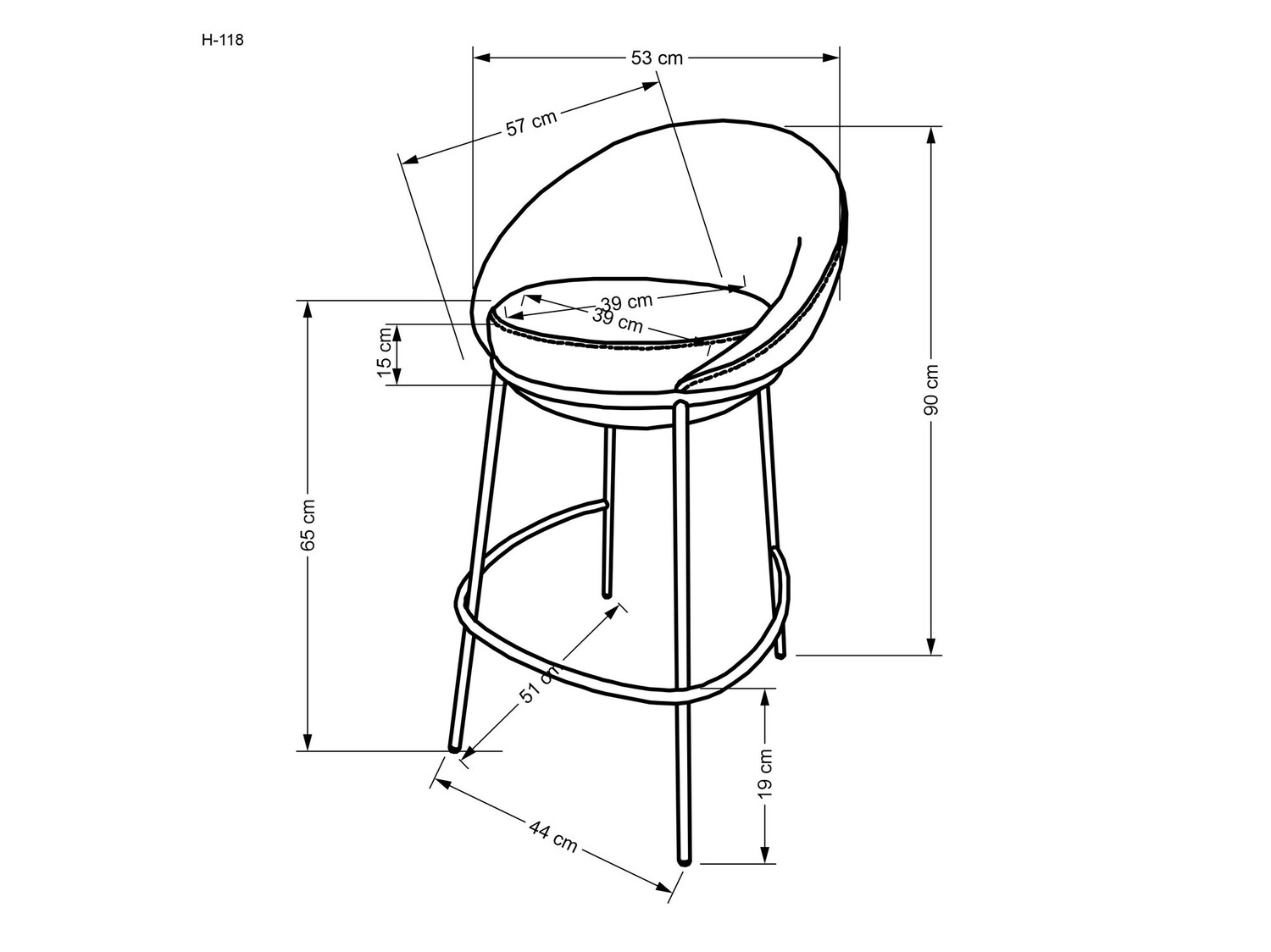 Polubarska stolica Houston 1515 (Bež)