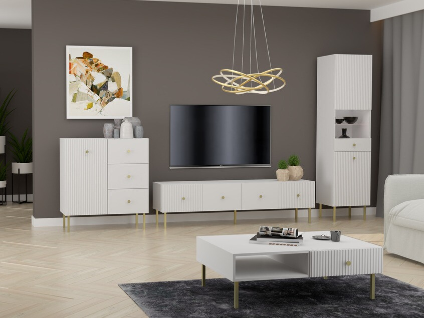 Komoda Etliva 100 (Bijela + Zlatna)