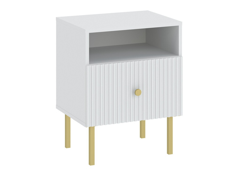 Noćni ormarić Etliva 106 (Bijela + Zlatno)