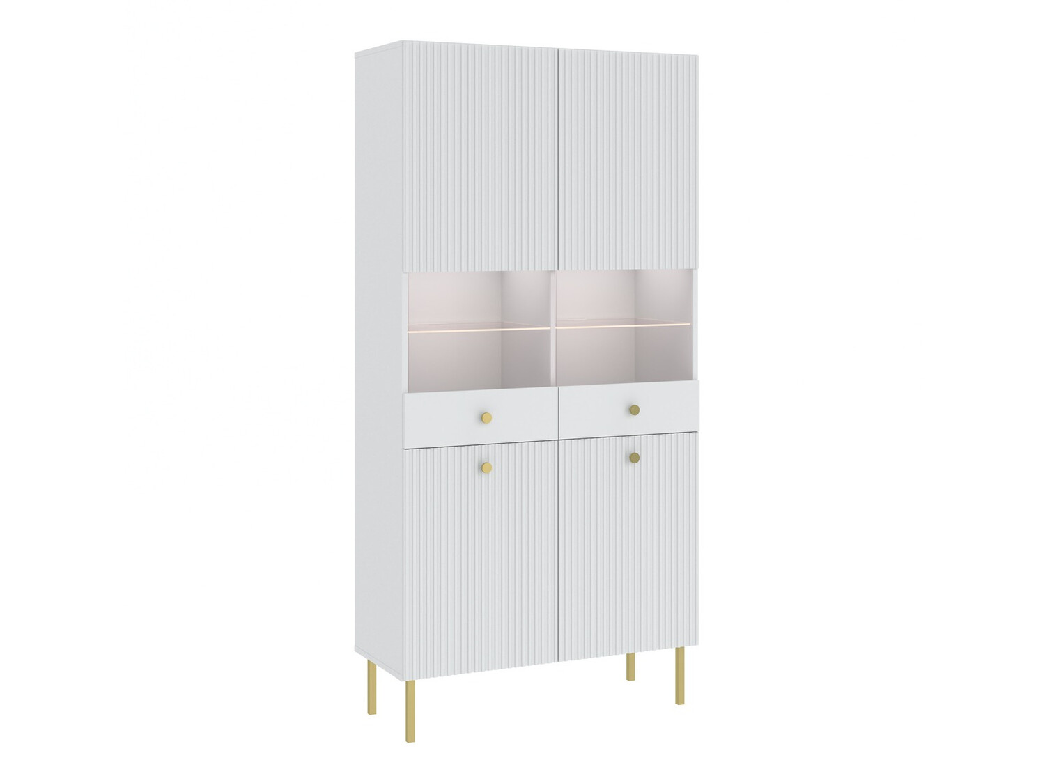 Polica Etliva 108 (Bijela + Zlatno)