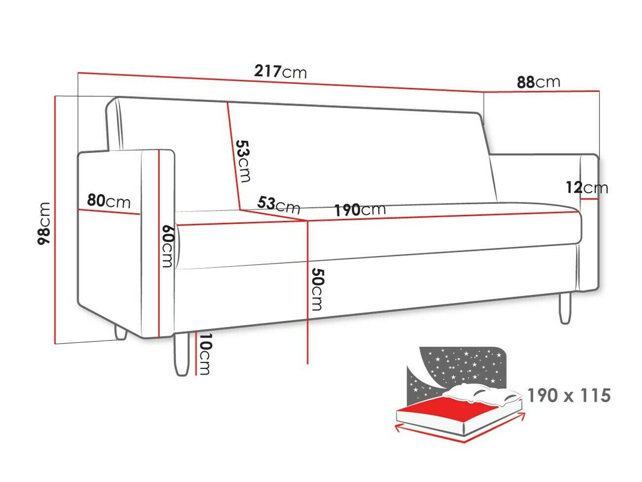 Kauč na razvlačenje Memphis 136 (Paros 01)