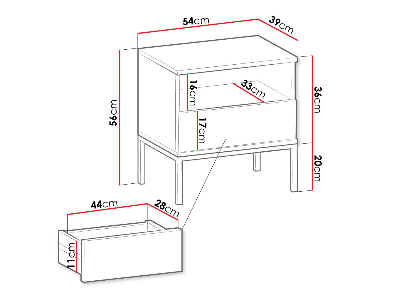 Noćni ormarić Soferi 110 (Crna + Hrast Wotan)