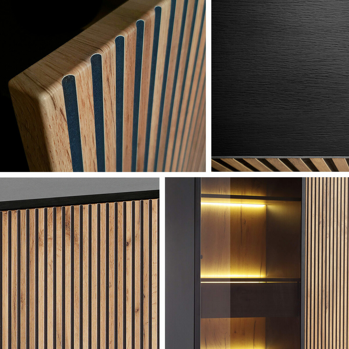 Polica Manal (Crna + Hrast Wotan)