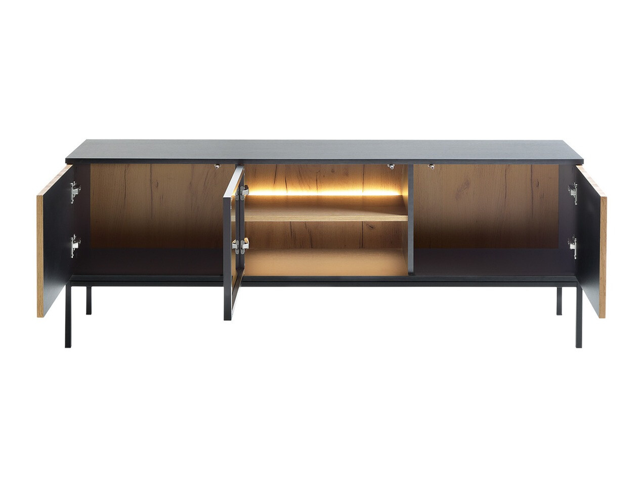 Set za dnevni boravak Manal (Crna + Hrast Wotan)