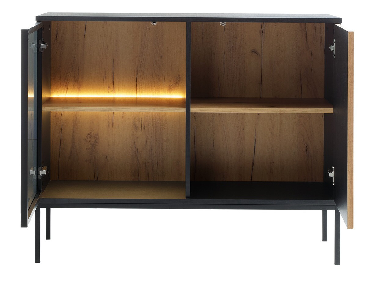 Set za dnevni boravak Soferi 113 (Crna + Hrast Wotan)