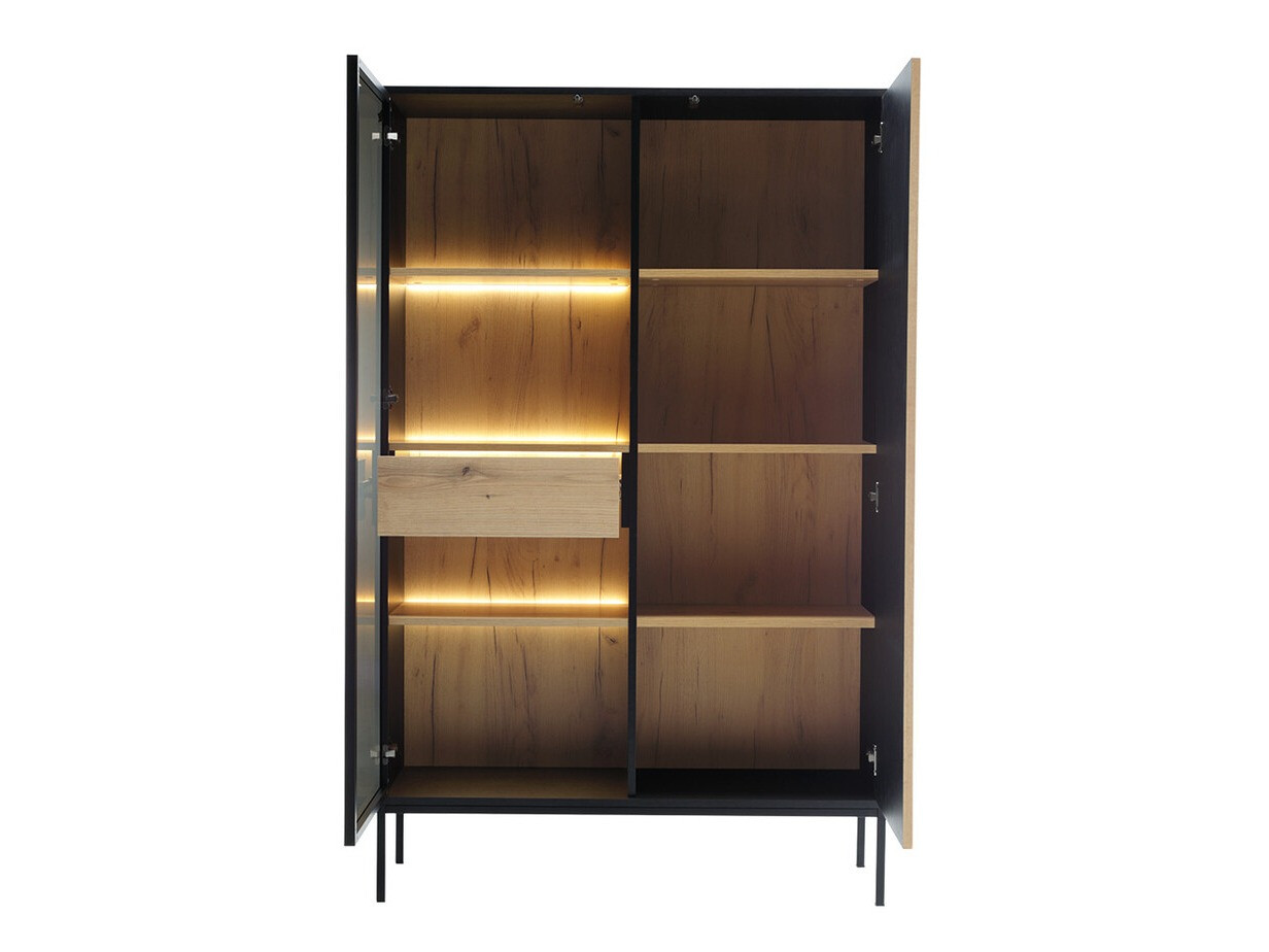 Set za dnevni boravak Soferi 114 (Crna + Hrast Wotan)