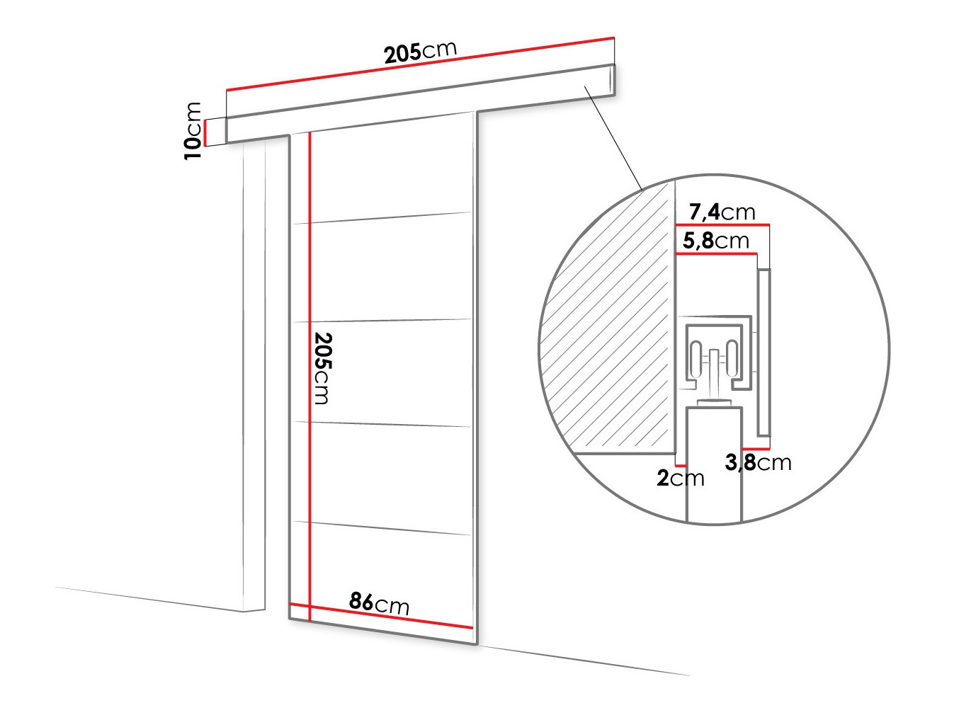 Klizna vrata Closico 170 (Smeđa)