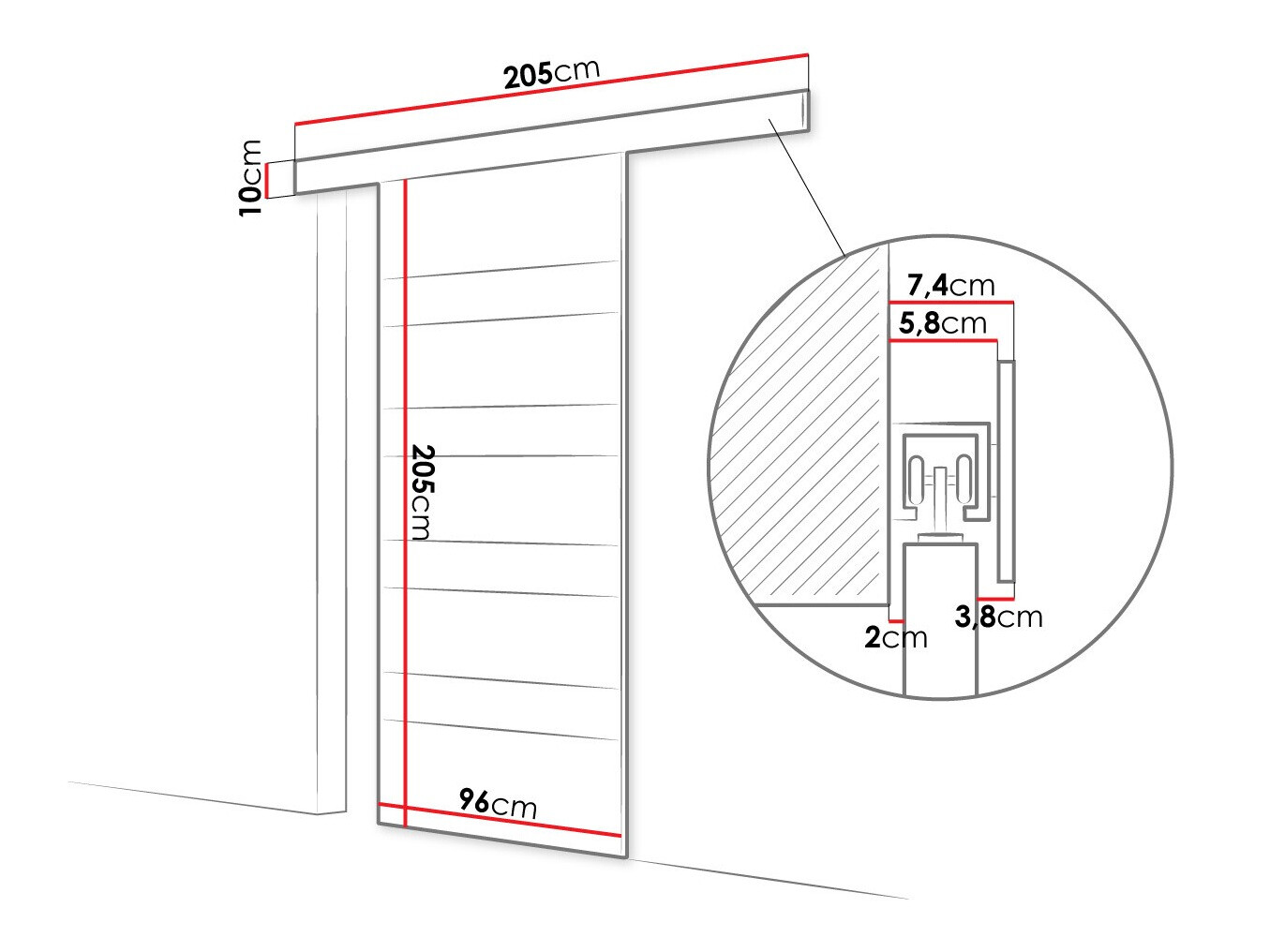 Klizna vrata Closico 174 (Smeđa + Bijela)
