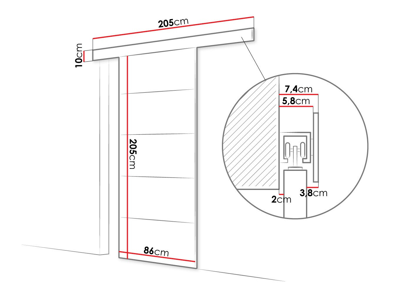 Klizna vrata Closico Materia III (Sonoma hrast)