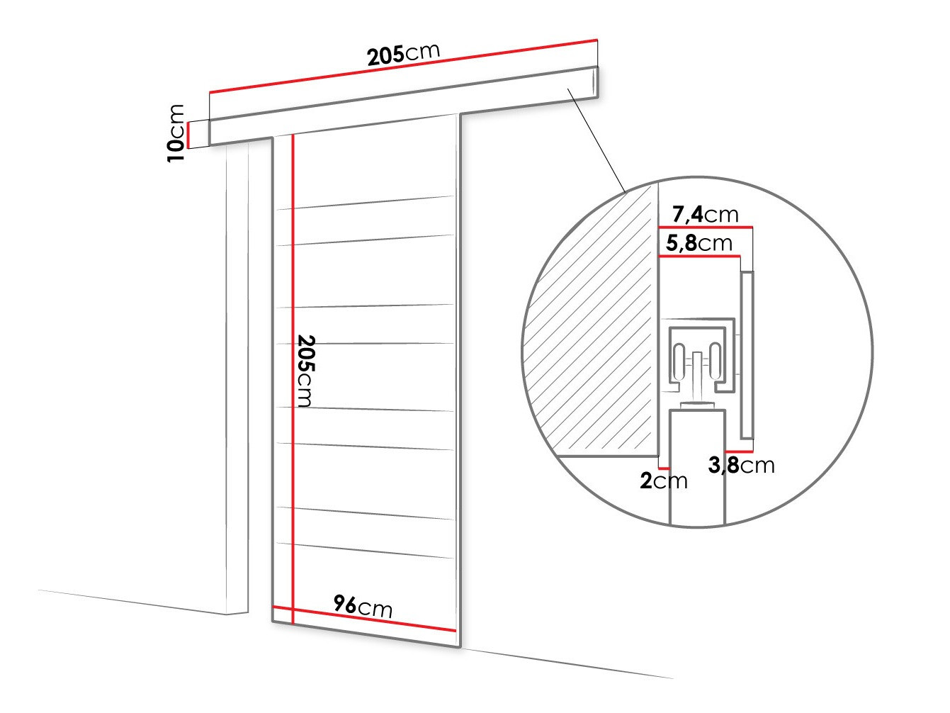 Klizna vrata Closico Portalis V (Bijela)