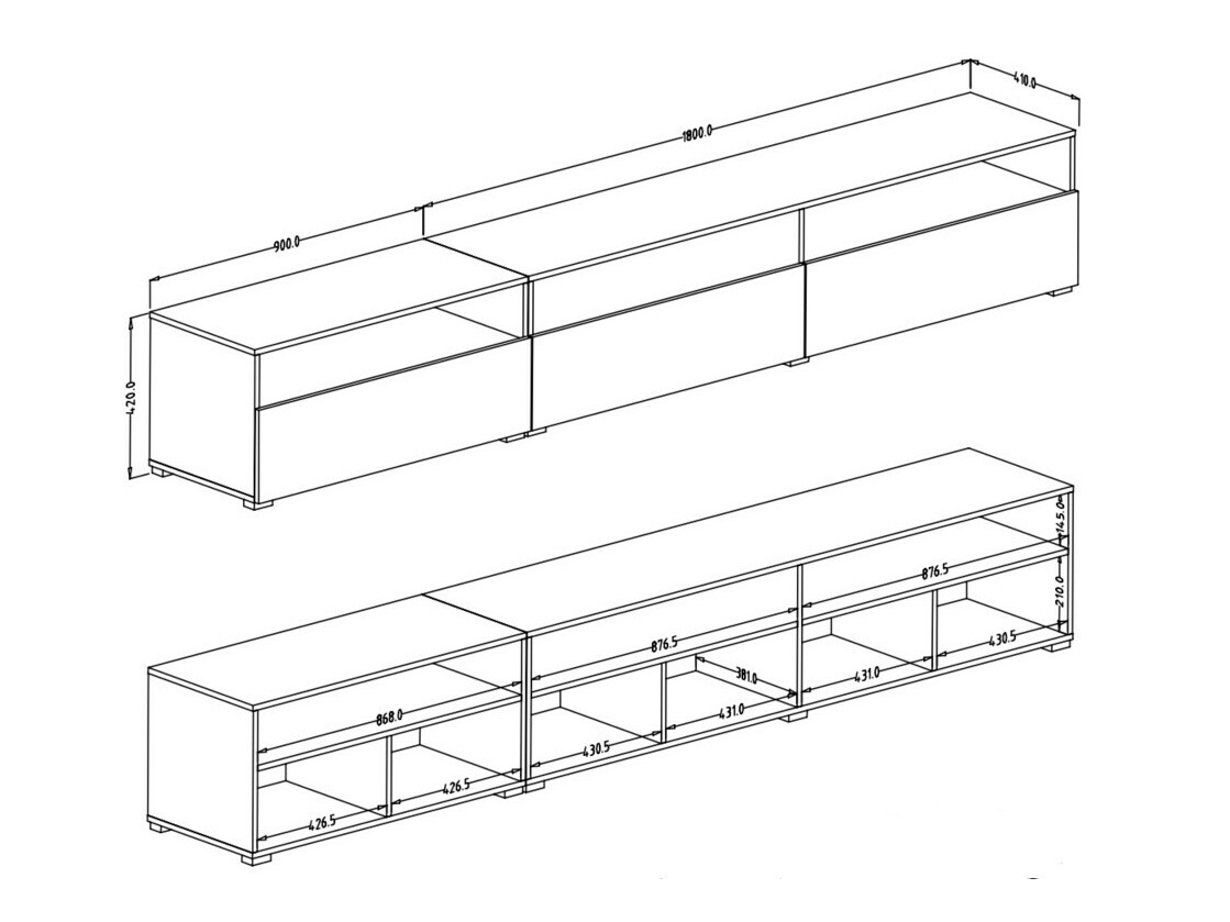 TV stol Serodeu 105 (Bijela + Sjajno bijela)
