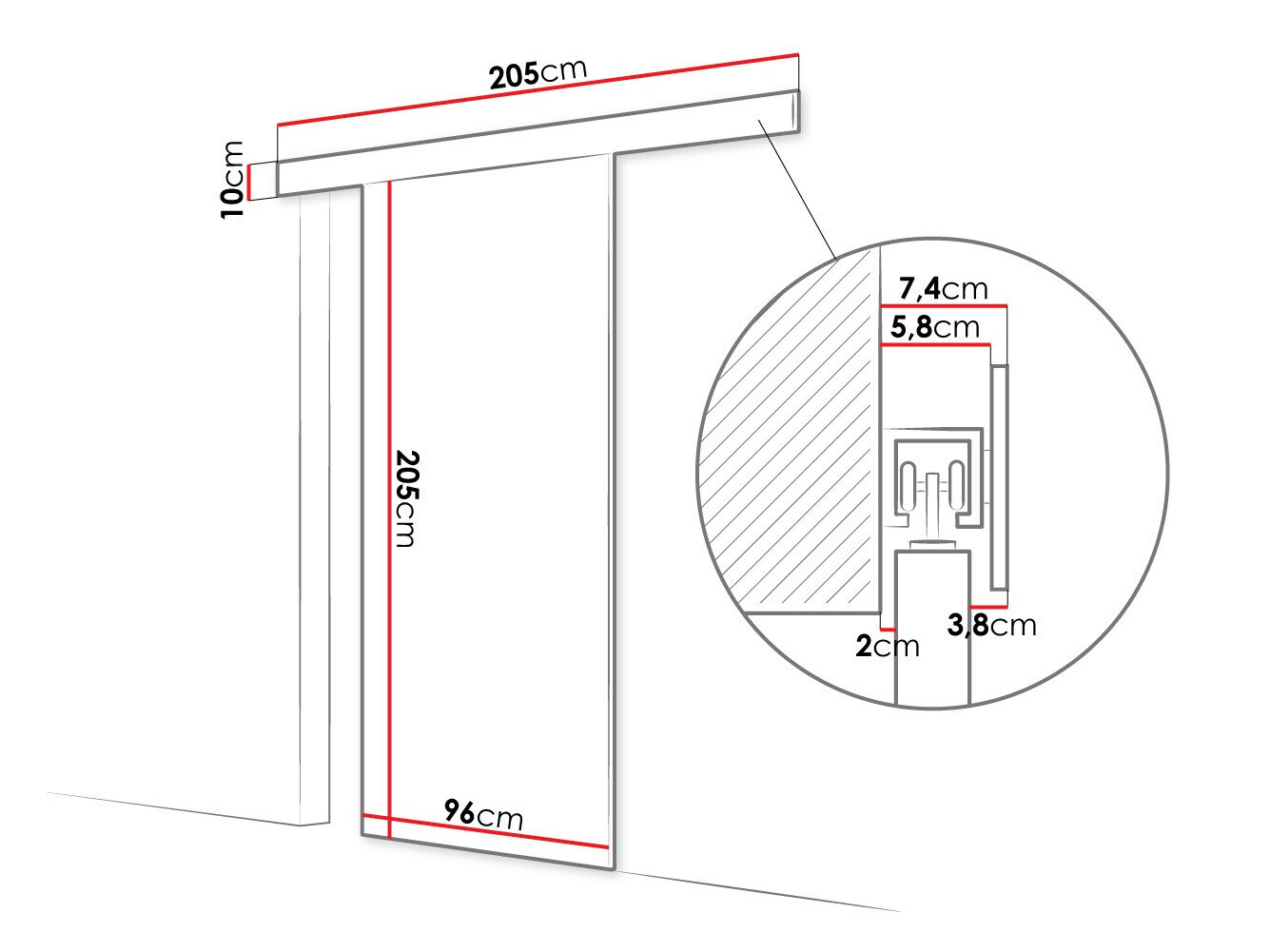 Klizna vrata Closico Portalis I (Bijela)