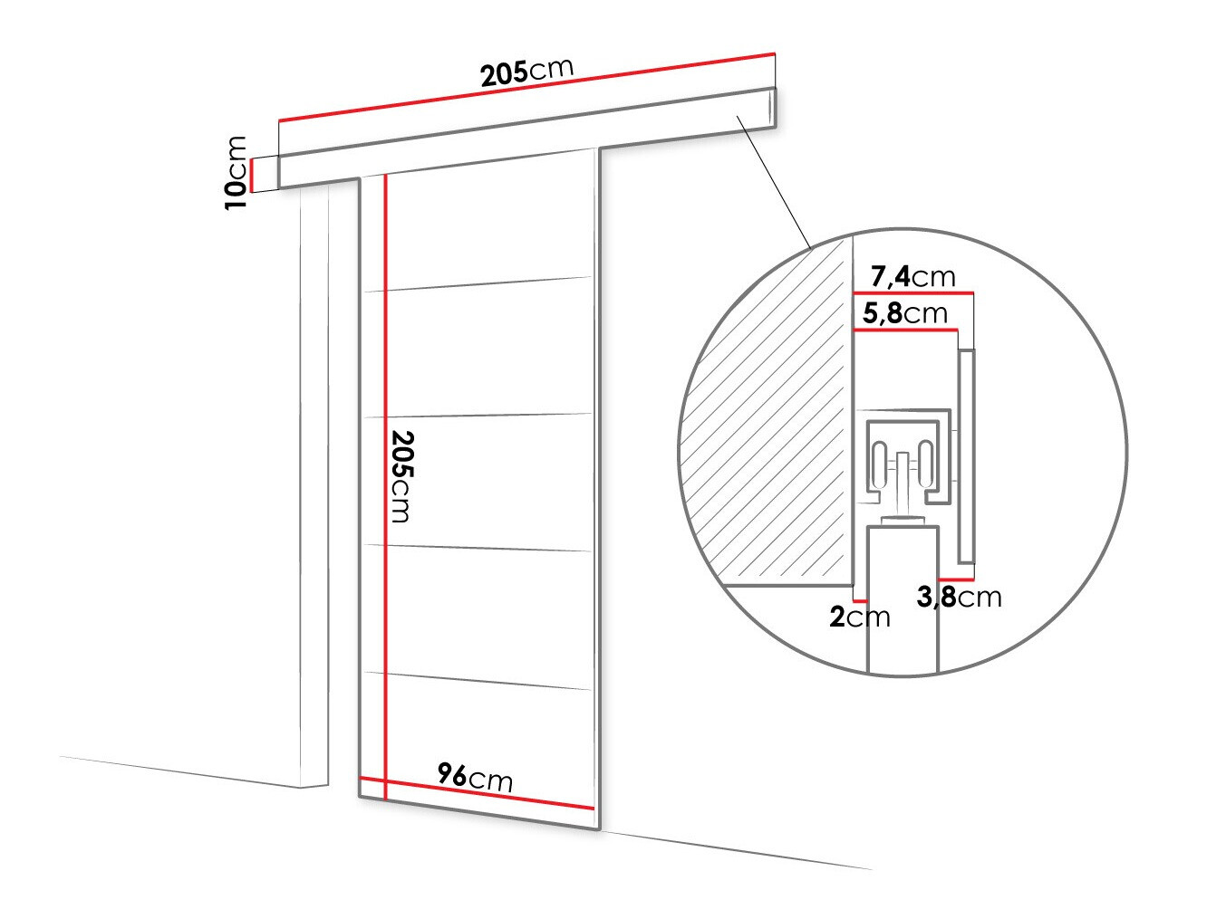 Klizna vrata Closico Portalis III (Sonoma hrast)