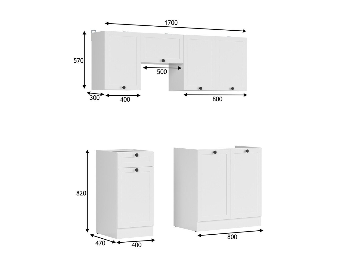 Modularan kuhinjski set Classic White 117