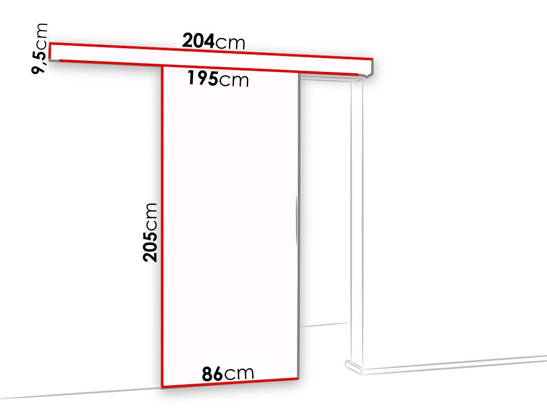Klizna vrata Dover 120 (Tamni jasen + Crna)