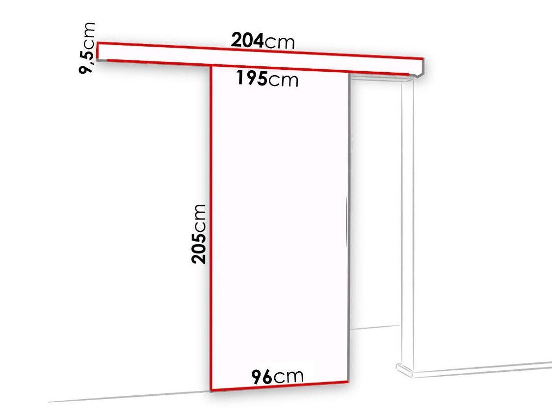 Klizna vrata Dover 121 (Bijela + Crna)