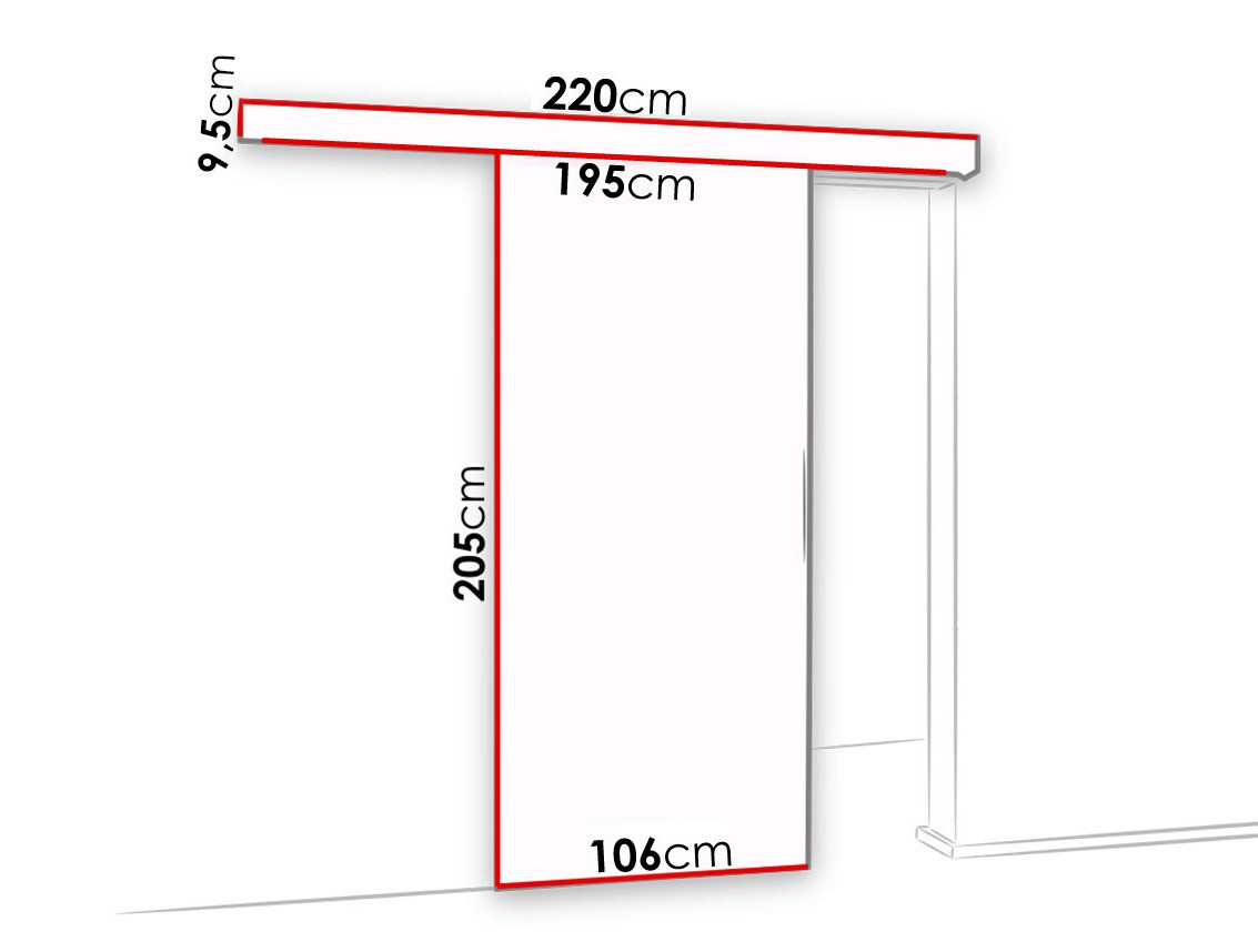 Klizna vrata Dover 122 (Sonoma hrast + Crna)