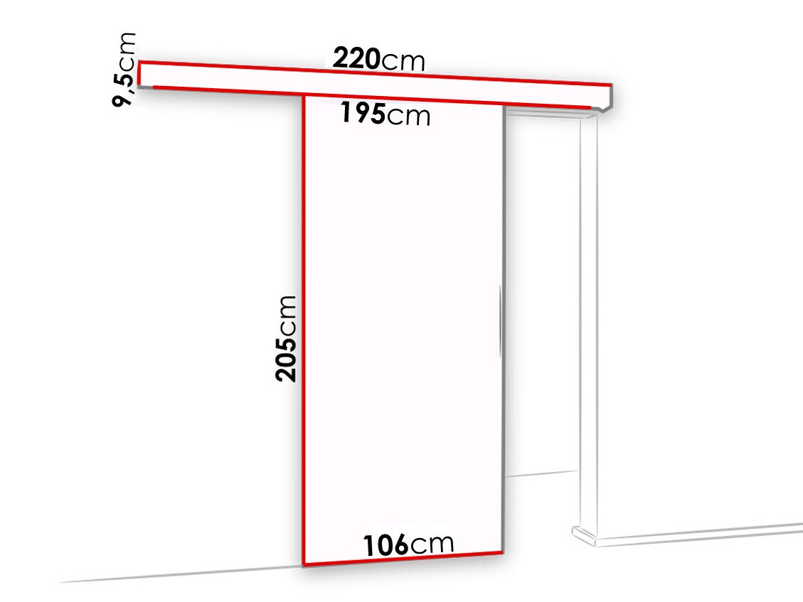 Klizna vrata Dover 126 (Bijela + Crna)