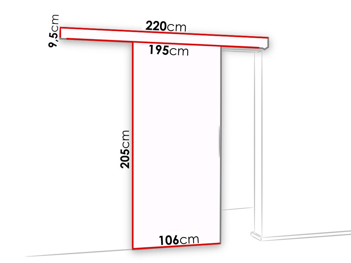 Klizna vrata Dover 127 (Tamni jasen + Crna)