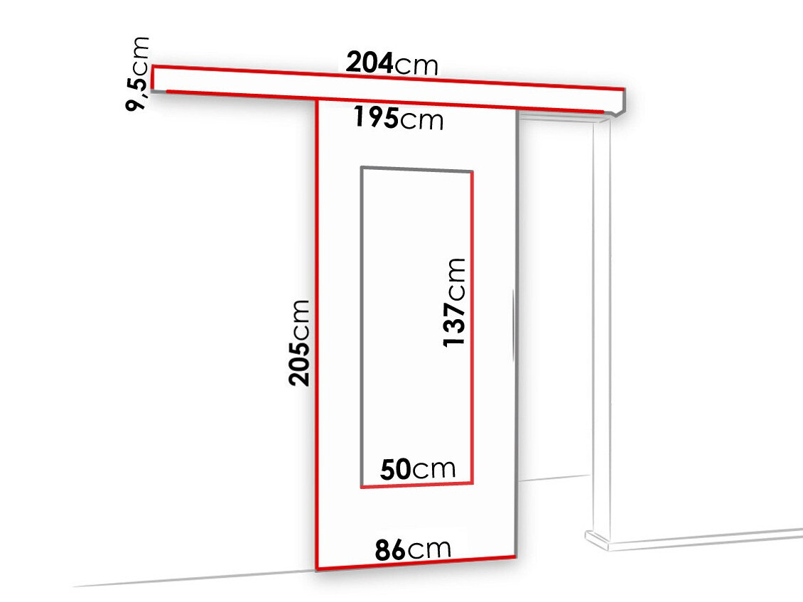 Klizna vrata Dover 128 (Tamni jasen)