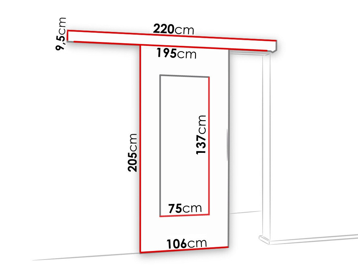 Klizna vrata Dover 130 (Bijela)