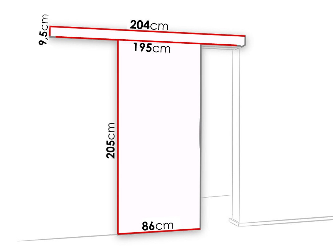 Klizna vrata Dover 133 (Bijela + Crna)