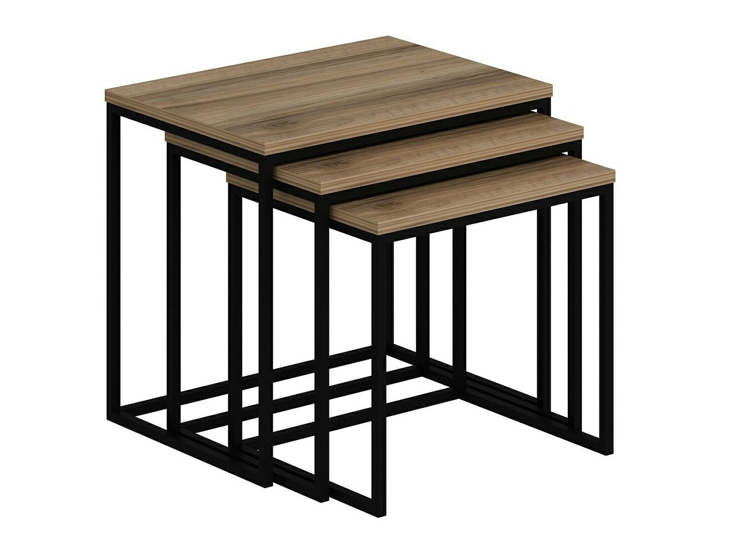 Set stolića za kavu Kailua 112 (Orah + Crna)