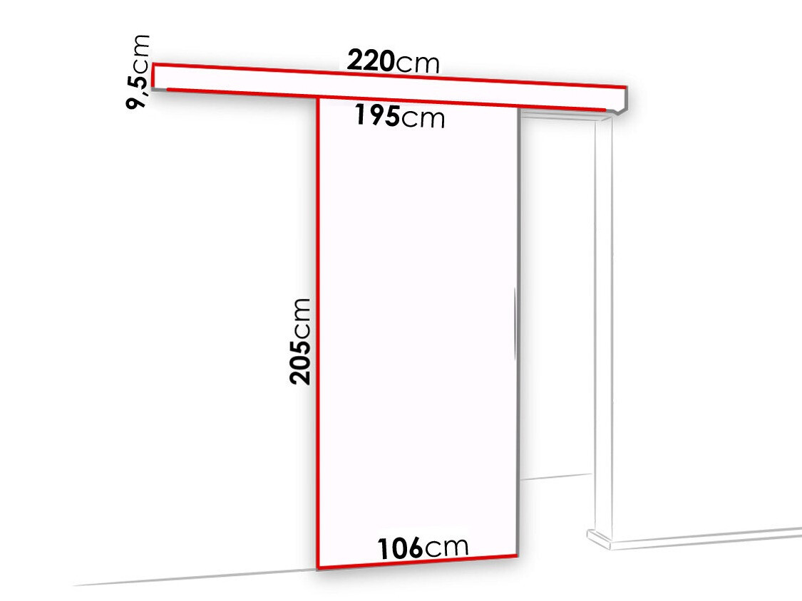 Klizna vrata Dover 140 (Sonoma hrast + Crna)