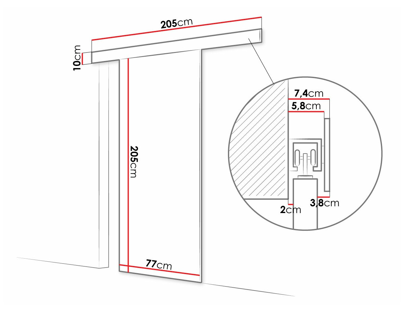 Klizna vrata Closico 182 (Crna)
