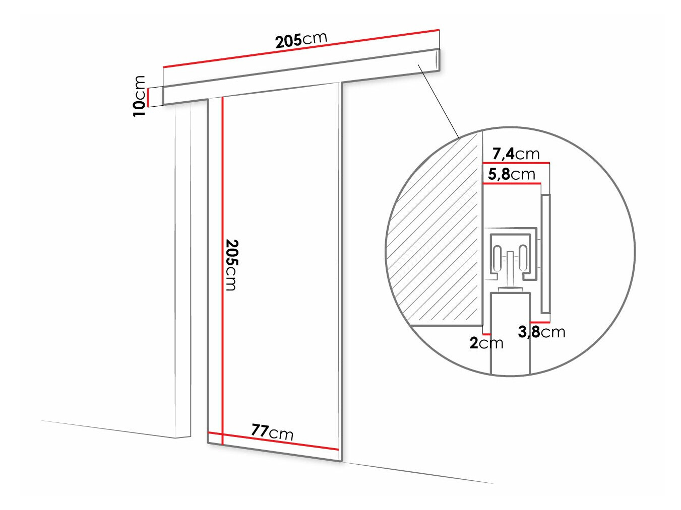 Klizna vrata Closico Fundus III (Bijela)
