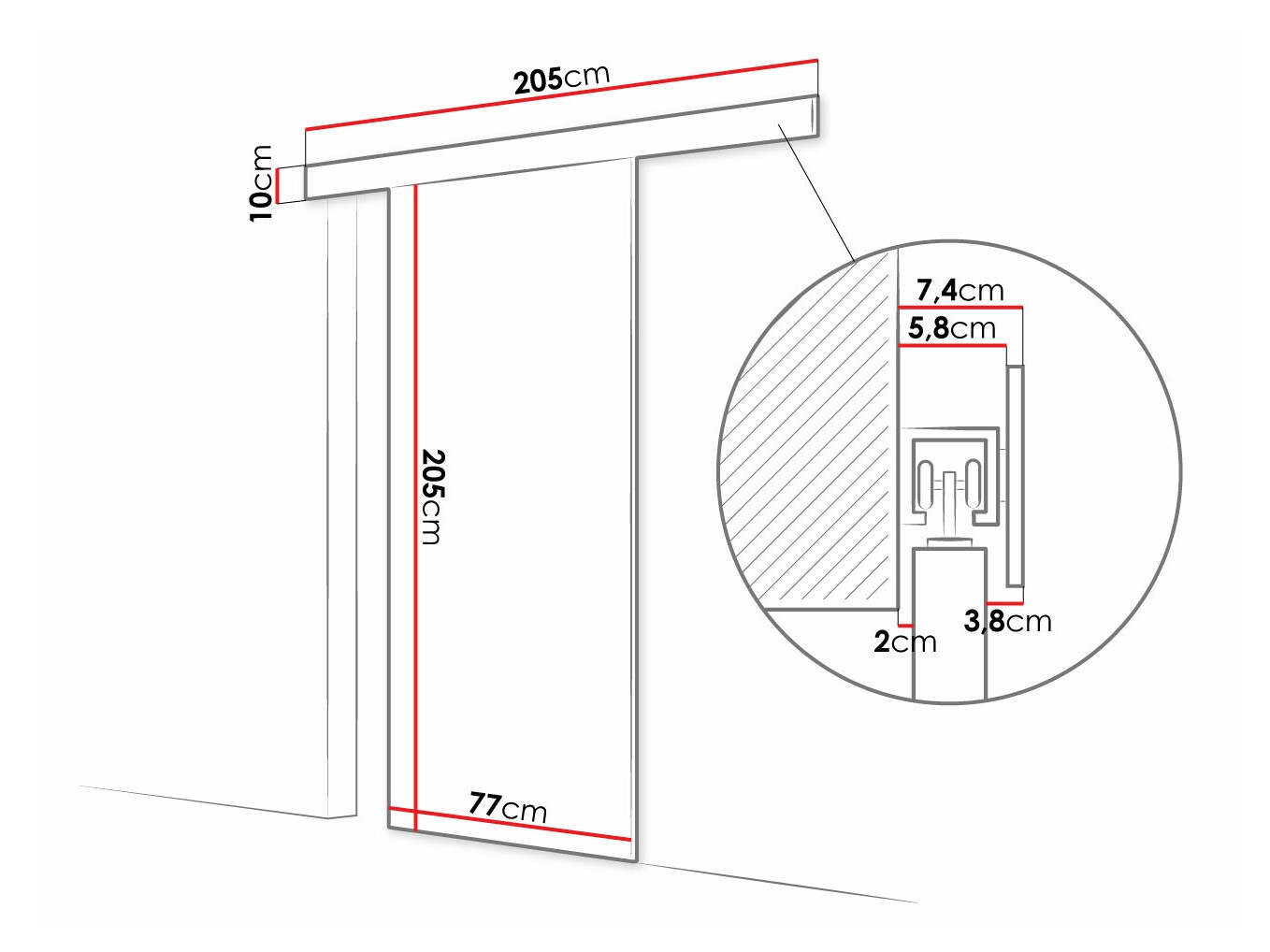 Klizna vrata Closico Fundus IV (Sonoma hrast)