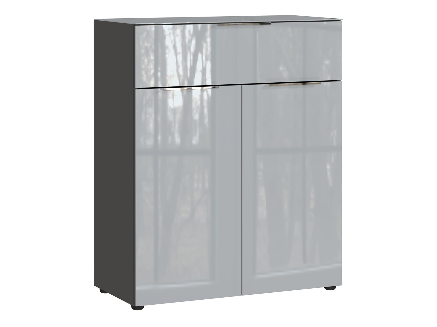 Komoda Sacramento 301 (Grafit + Sjajno sivo)