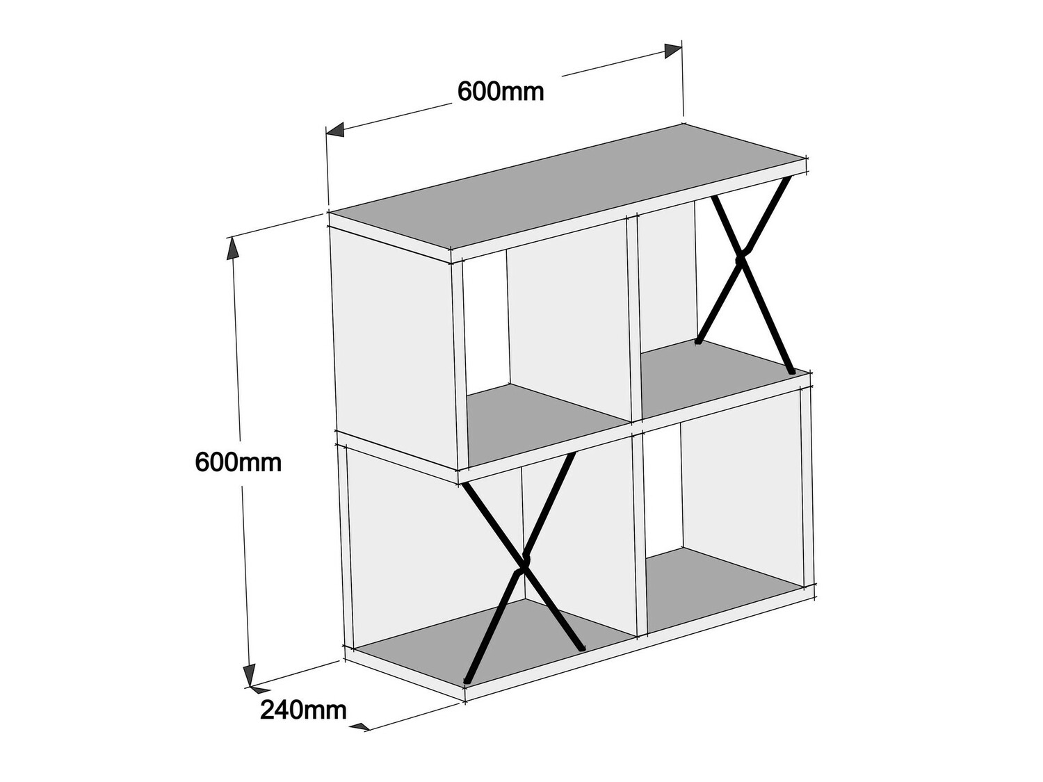 Zidna polica Kailua 137 (Hrast)